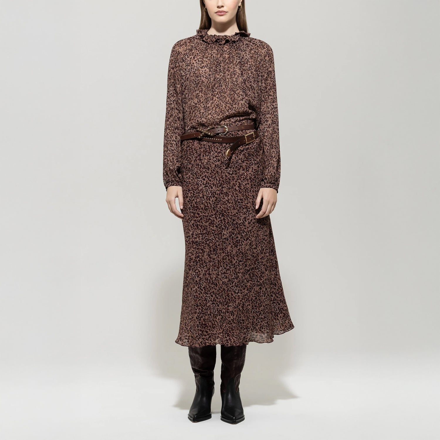 Printed Skirt - Walnut