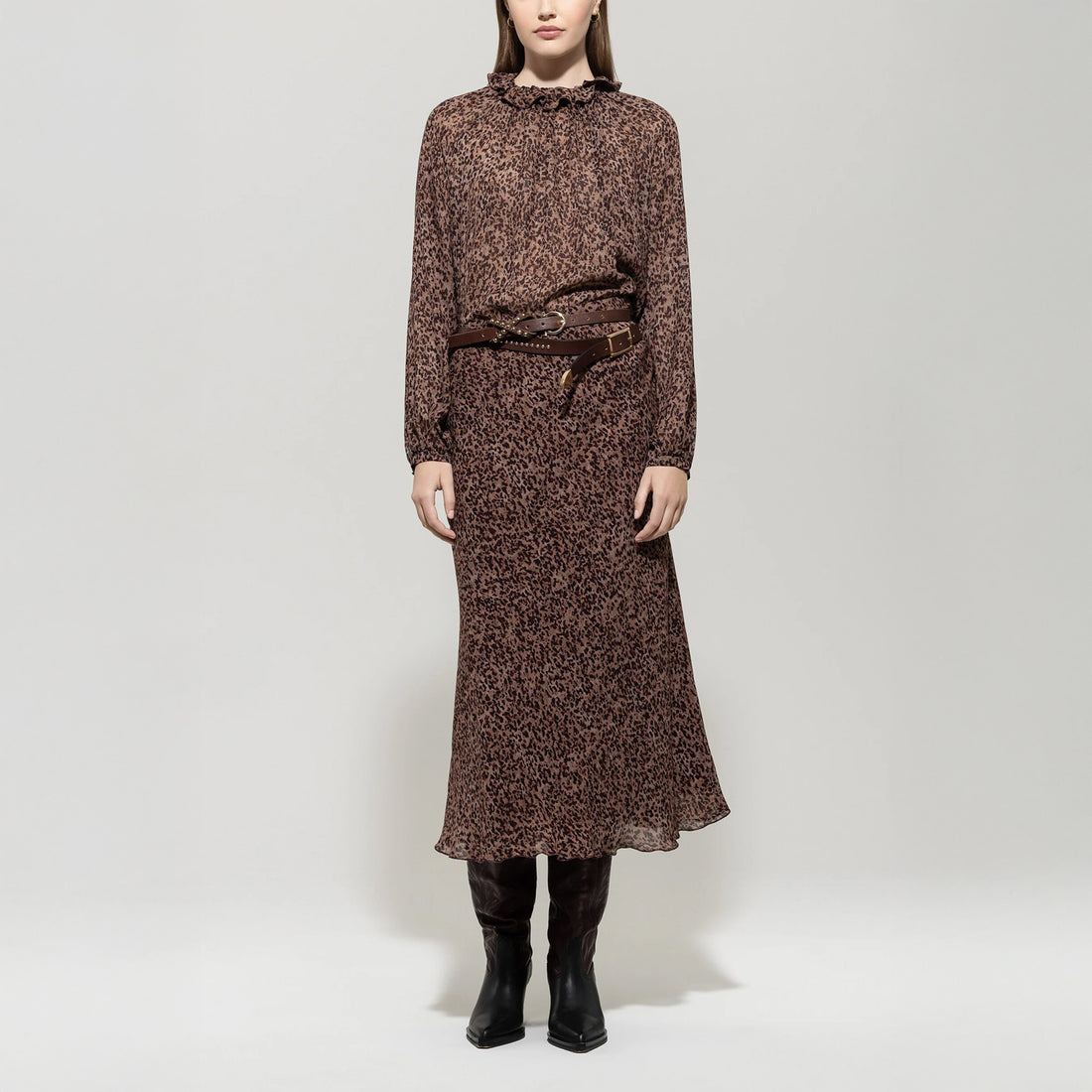 Printed Blouse - Walnut