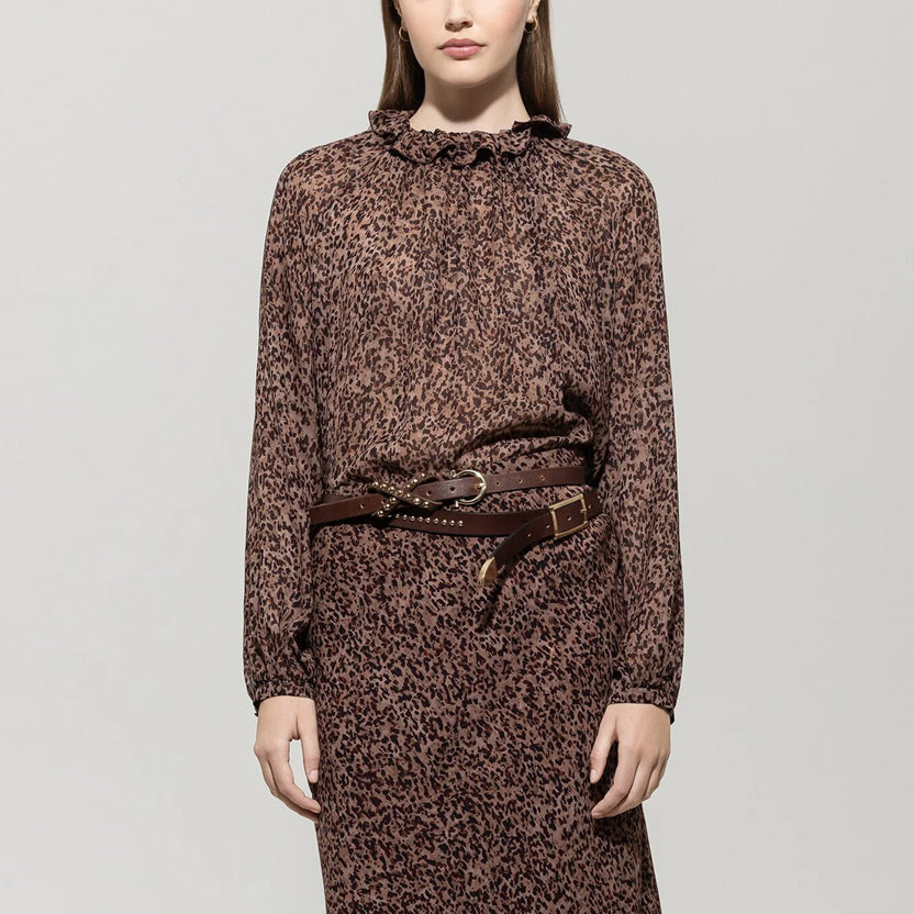 Printed Blouse - Walnut