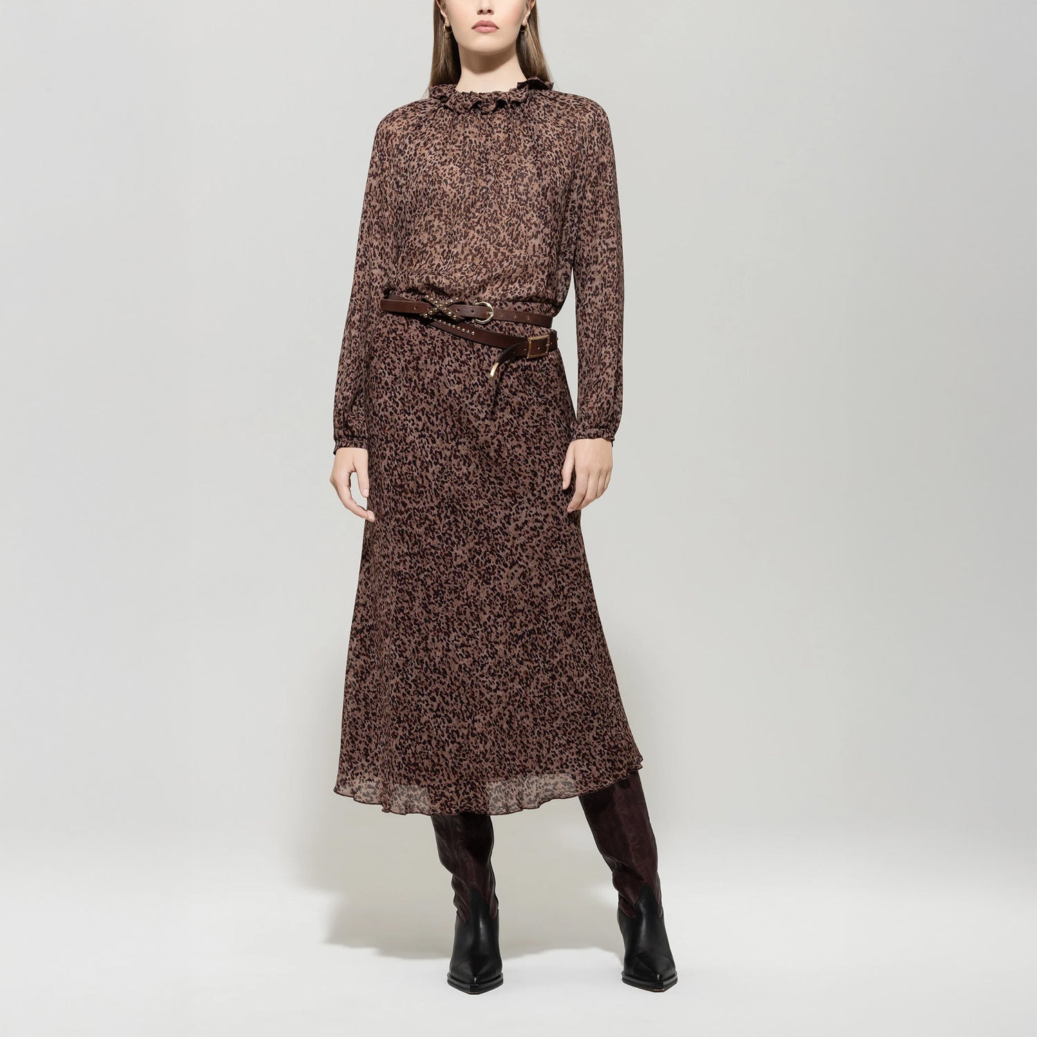 Printed Blouse - Walnut