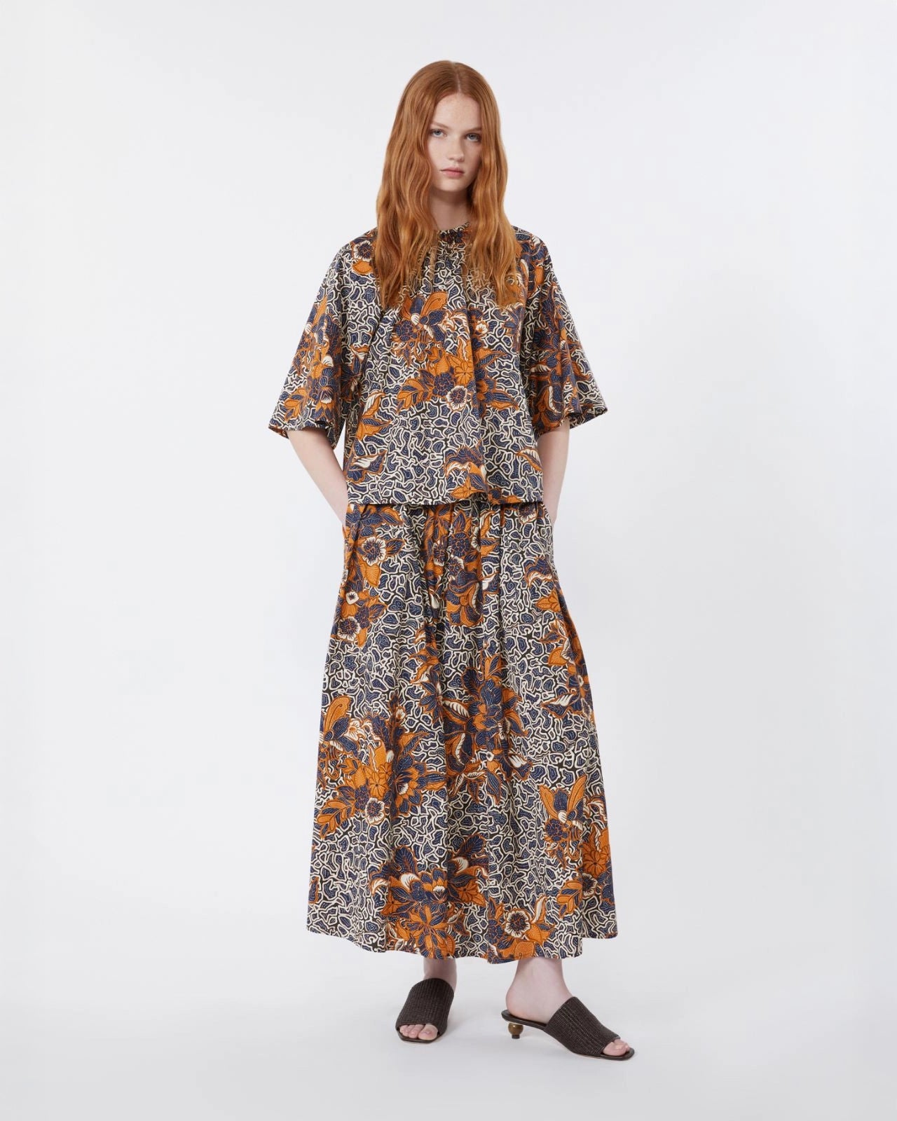 Quaglia Printed Blouse - Navy Multi