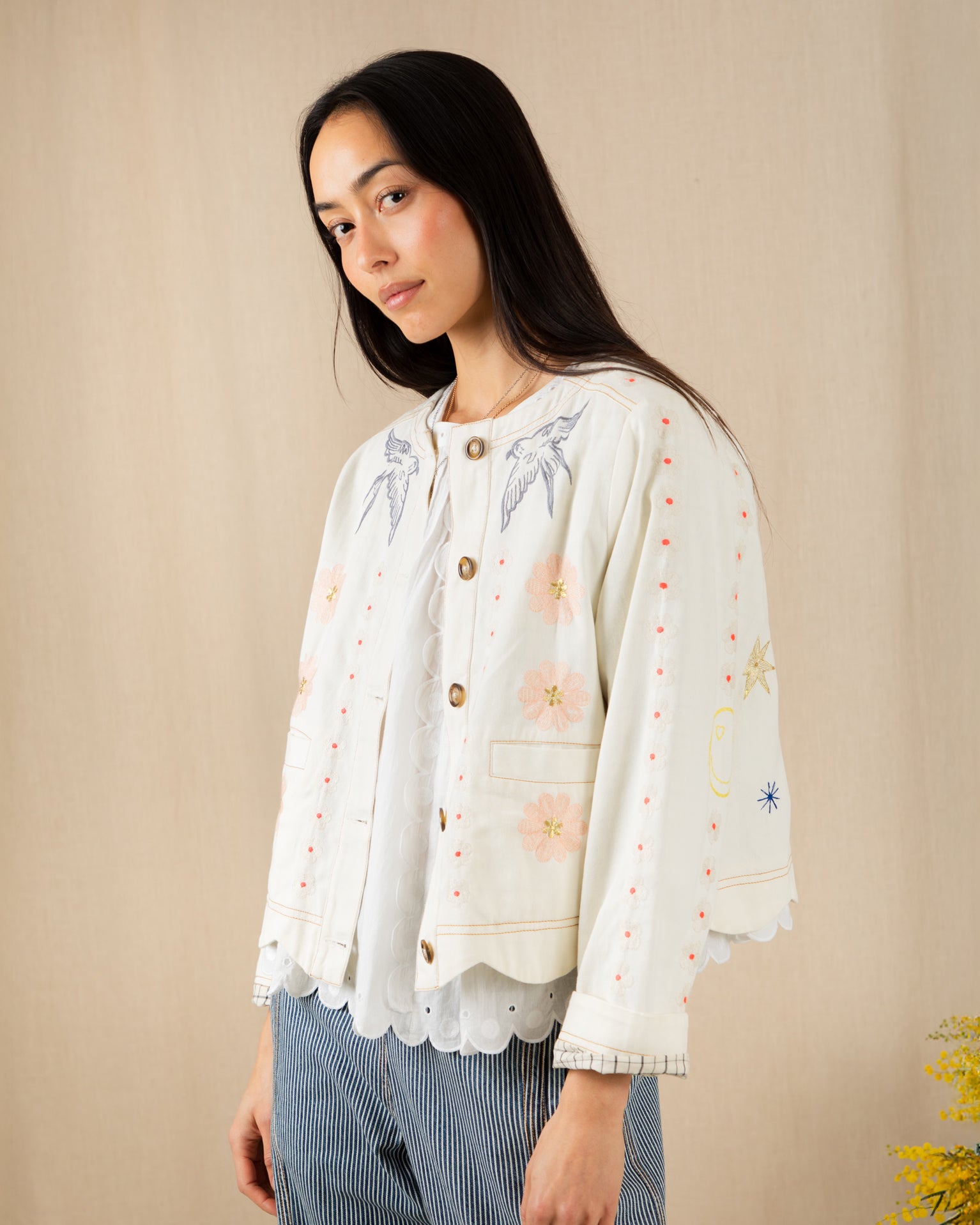 Rosie Jacket - Ecru Multi