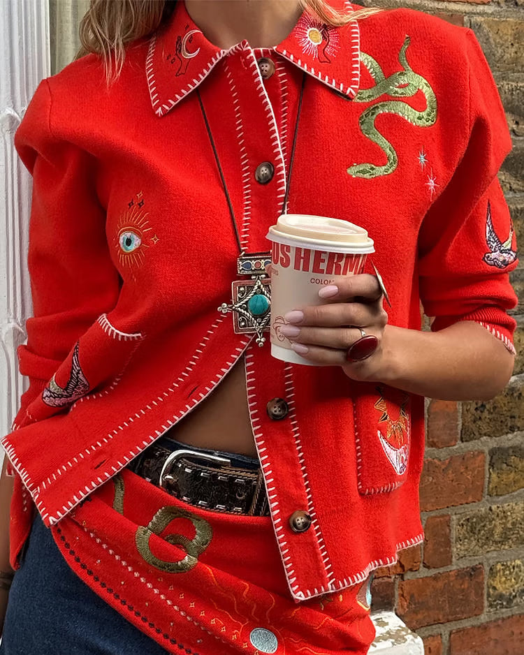 Mystcial Cardigan - Red