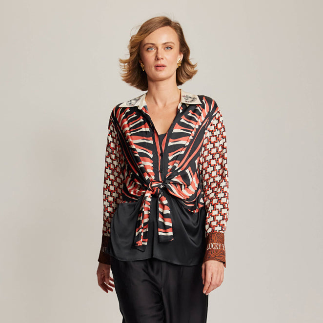 Reyna Tie Waist Shirt - Rodeo