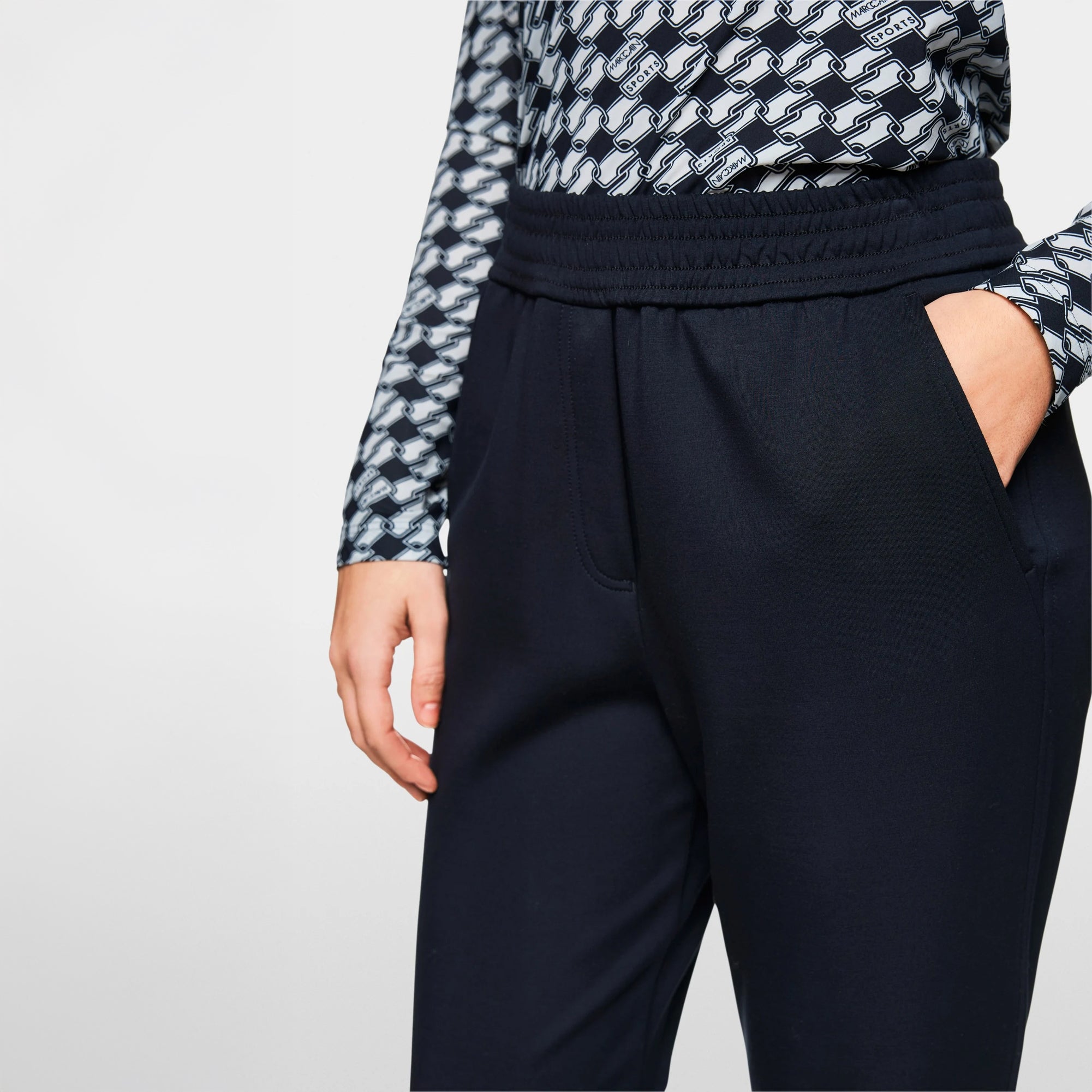 Rhodos Relaxed Fit Cuffed Trousers - Navy