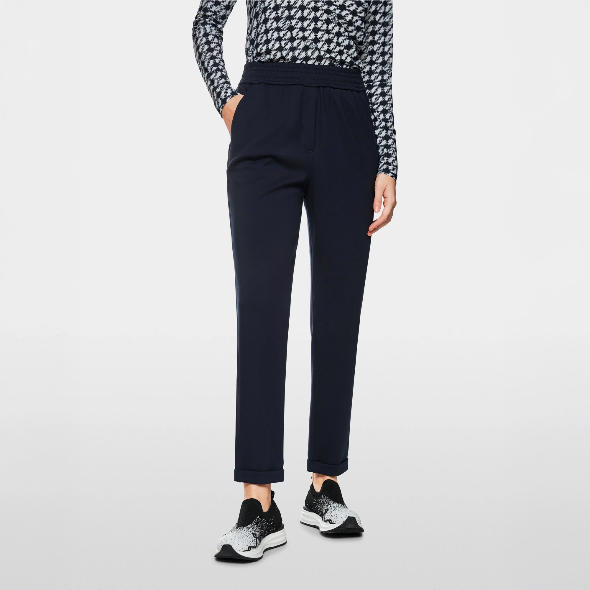 Rhodos Relaxed Fit Cuffed Trousers - Navy