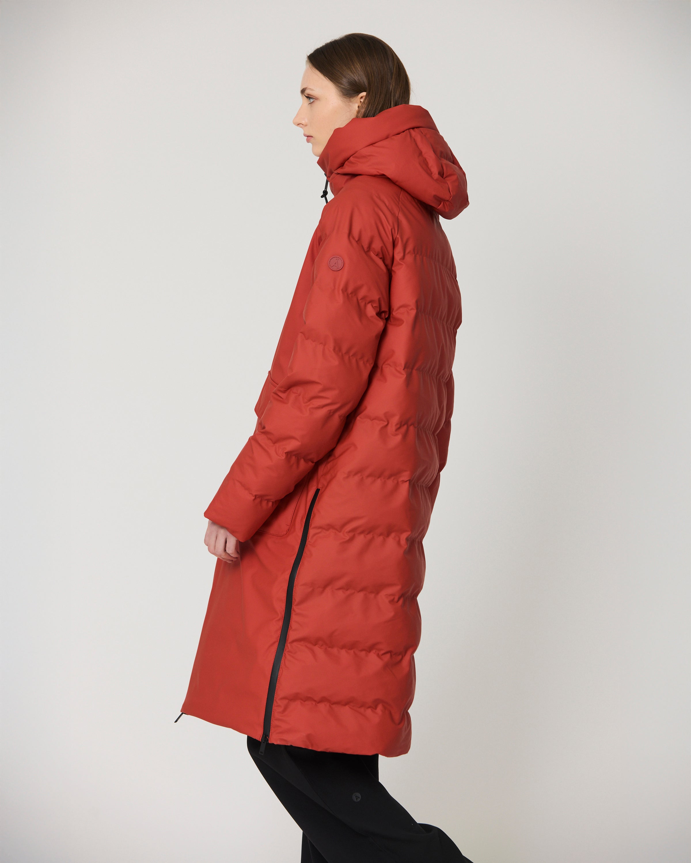 Rime Quilted Coat - Red Ochre
