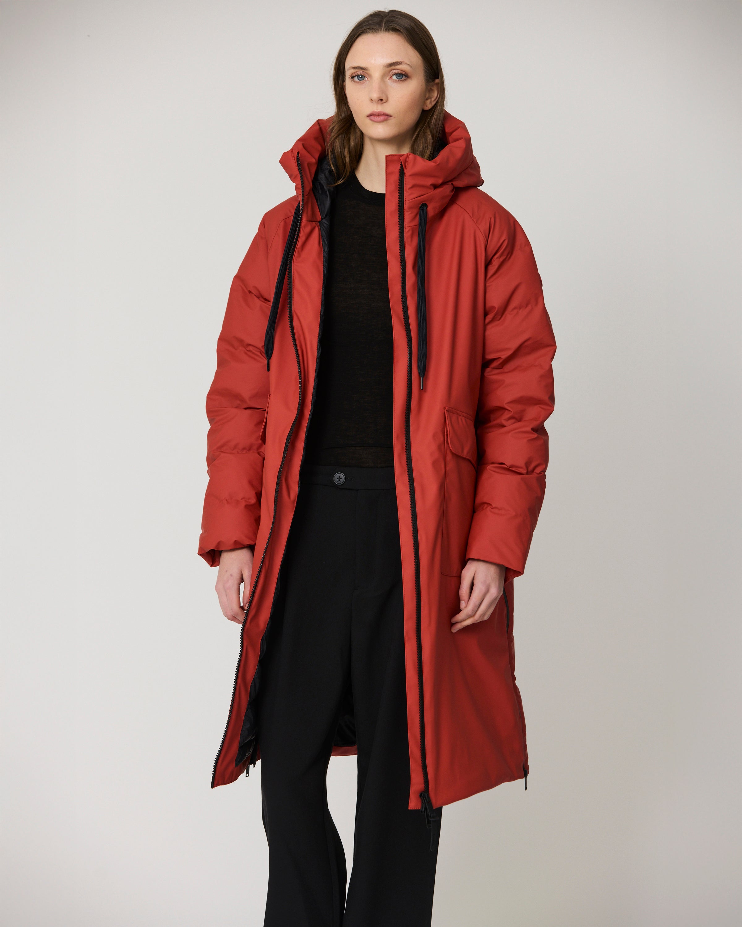 Rime Quilted Coat - Red Ochre