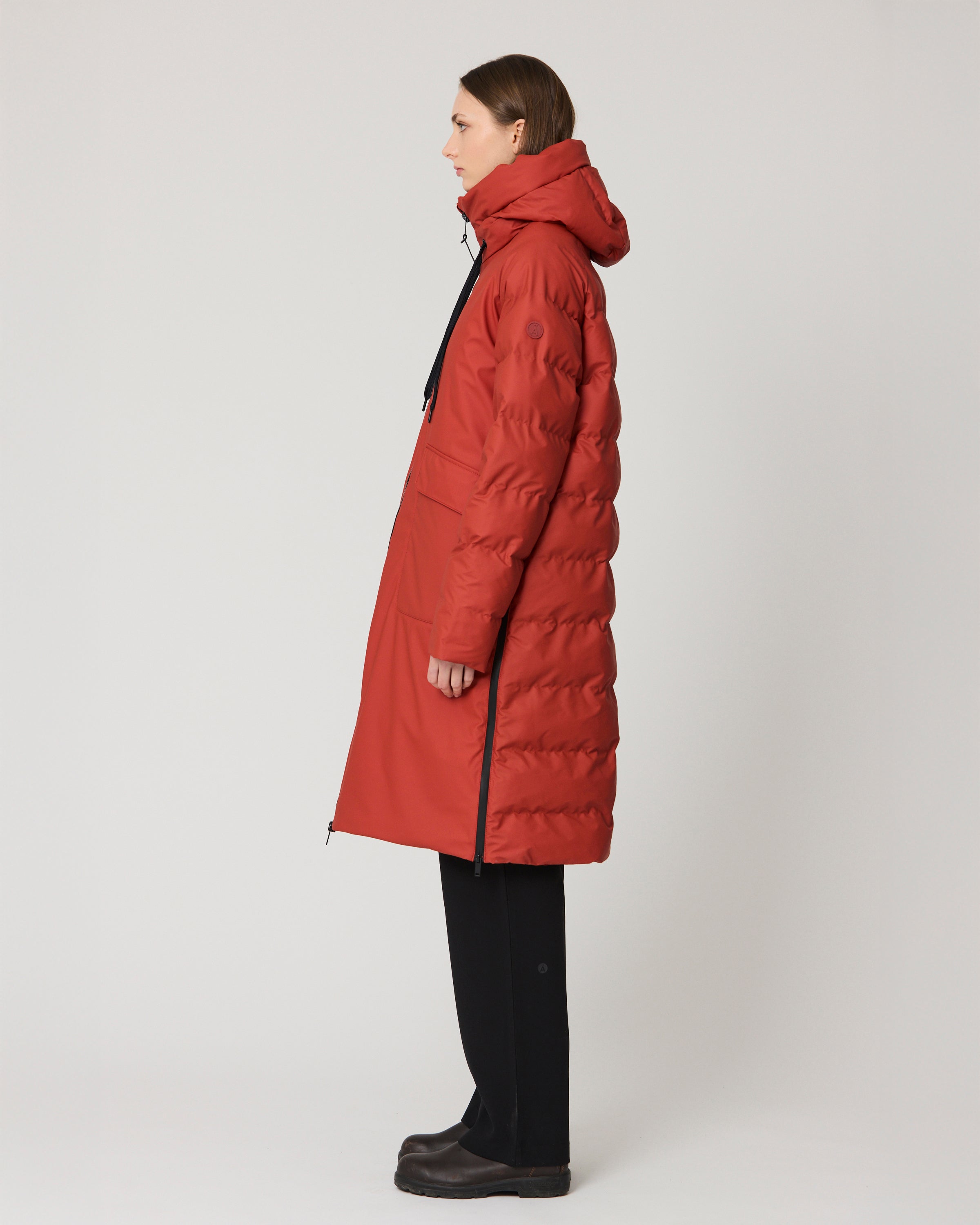 Rime Quilted Coat - Red Ochre