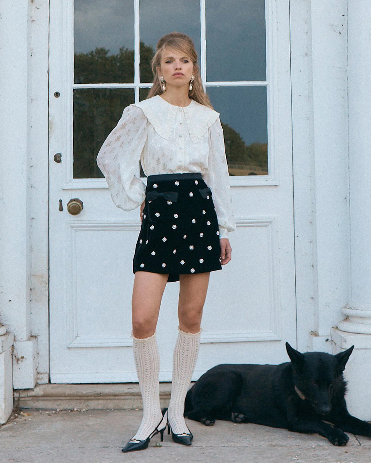 Rosaline Pearl Skirt - Black
