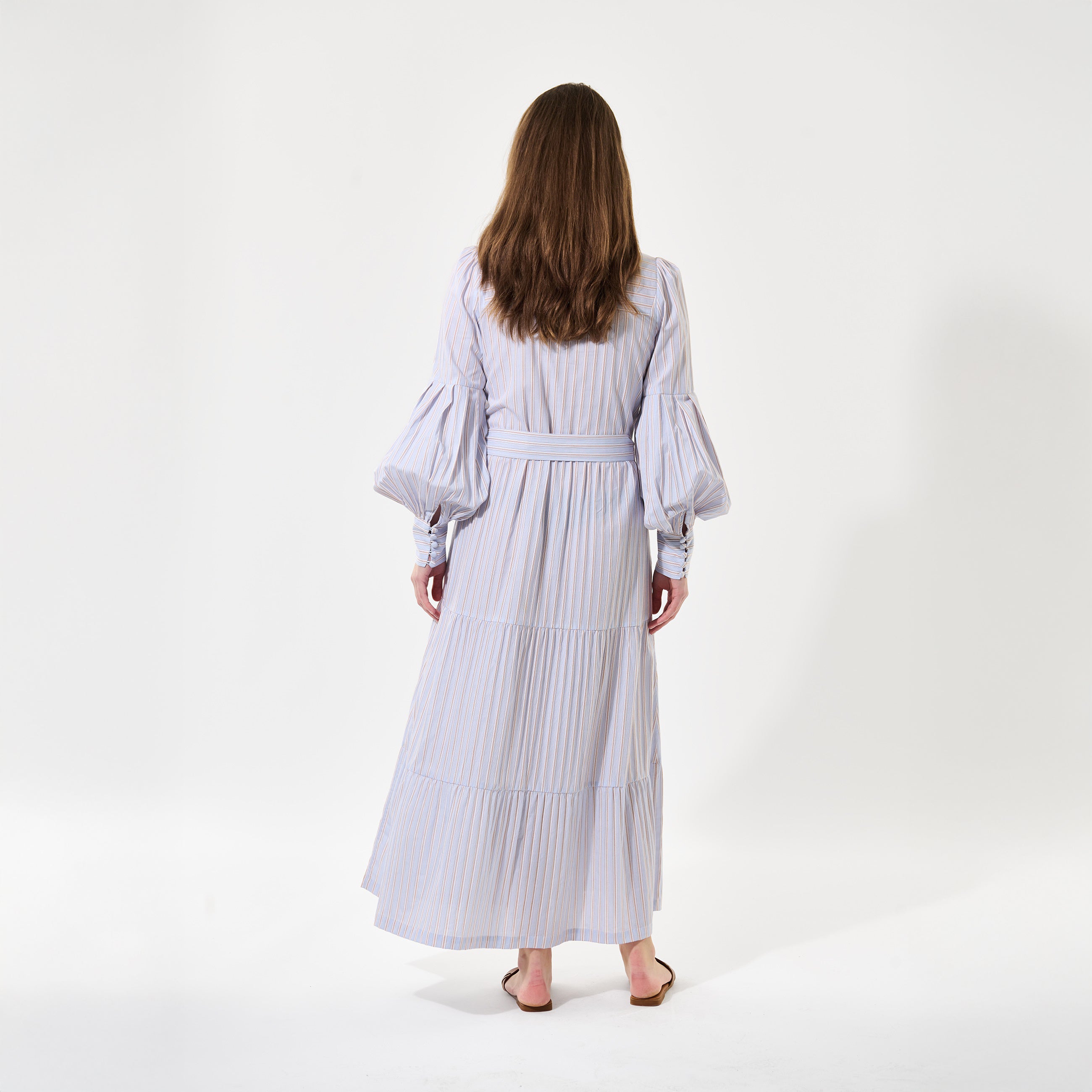 Rosetta Balloon Sleeve Dress - Cotton Dobby