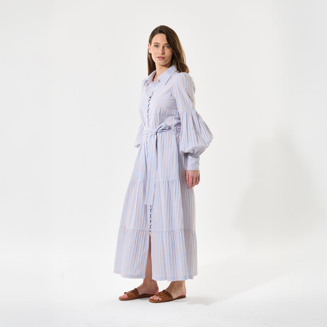 Rosetta Balloon Sleeve Dress - Cotton Dobby