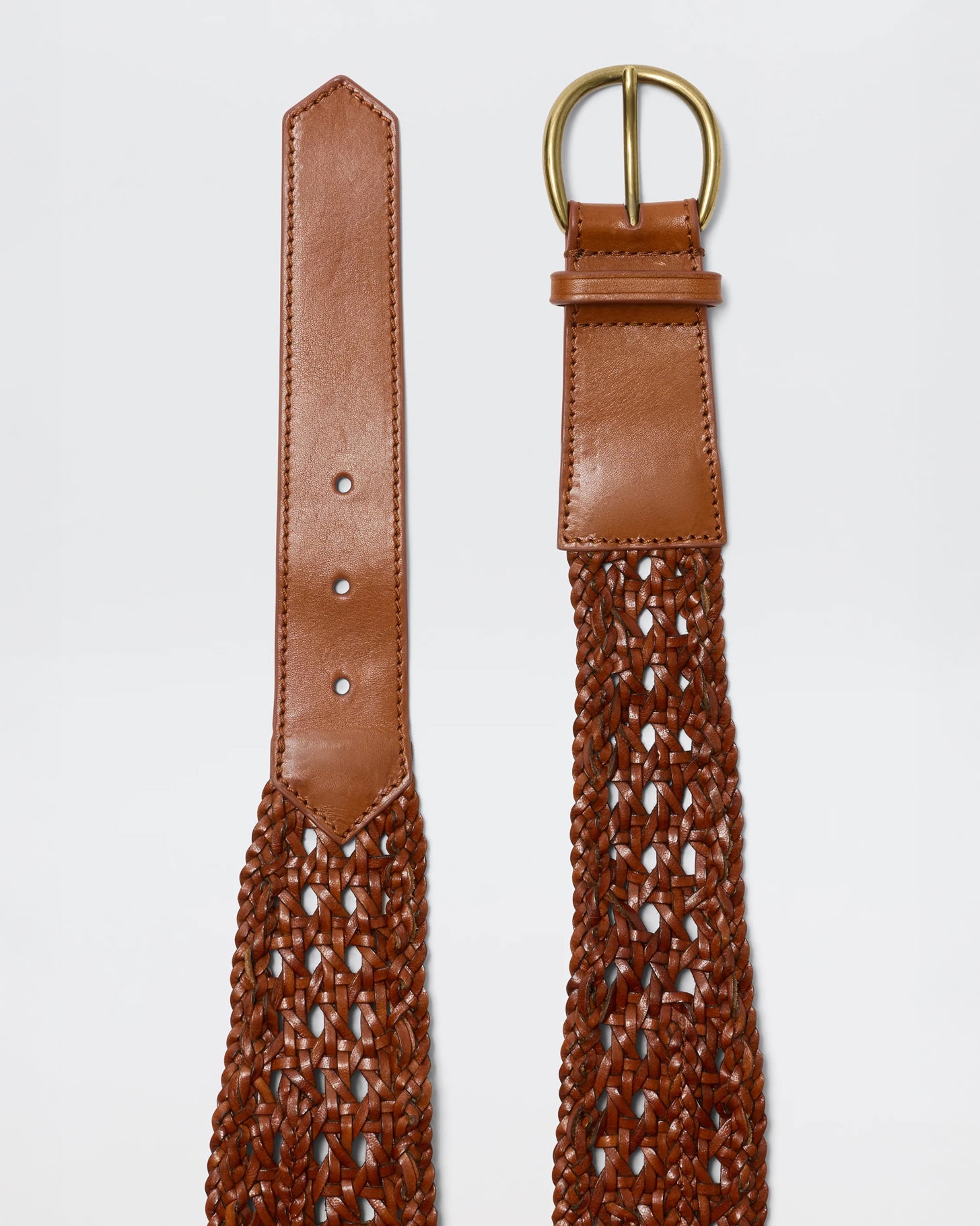 Roxella Woven Leather Belt - Tan