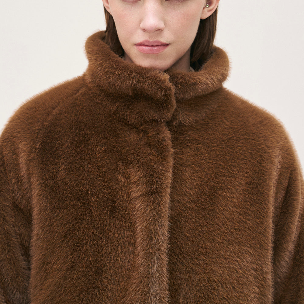 Faux Fur Jacket - Camel