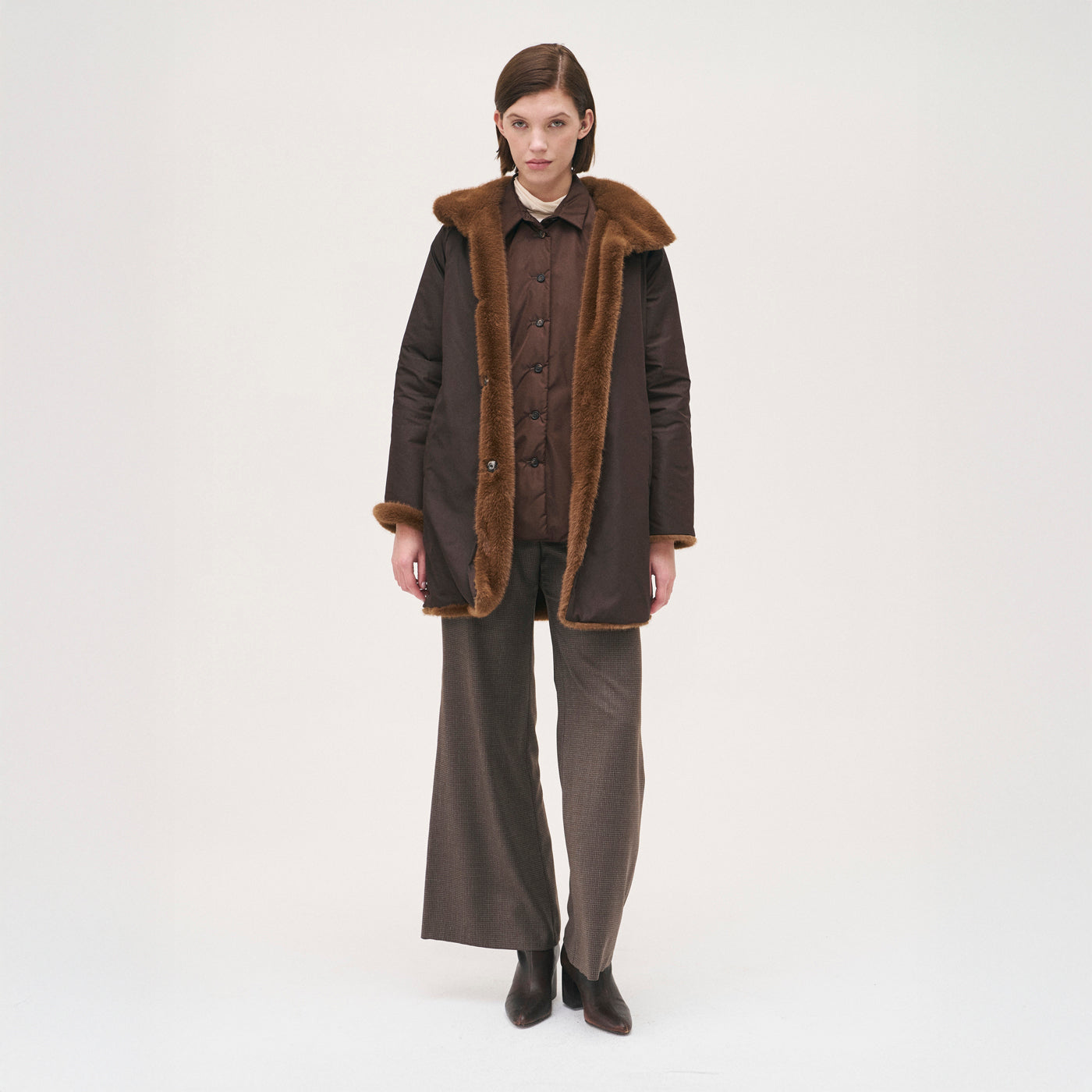 Faux Fur Jacket - Camel