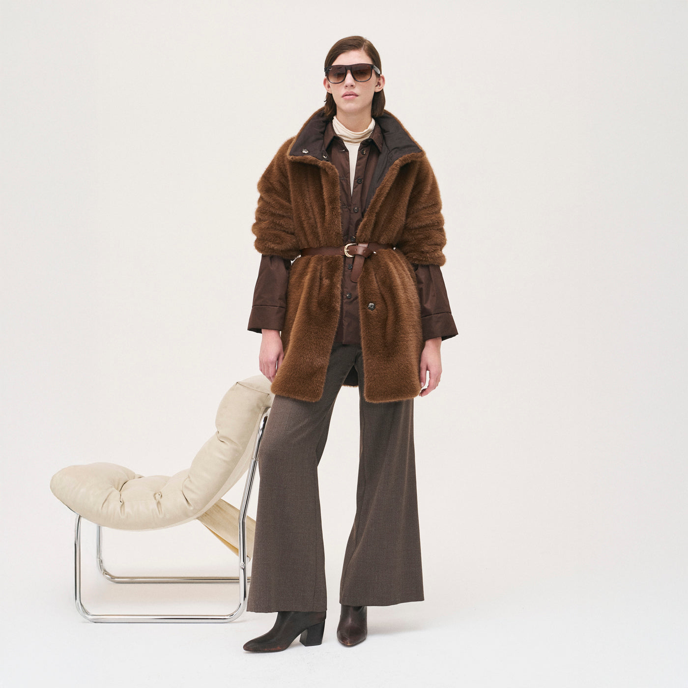 Faux Fur Jacket - Camel
