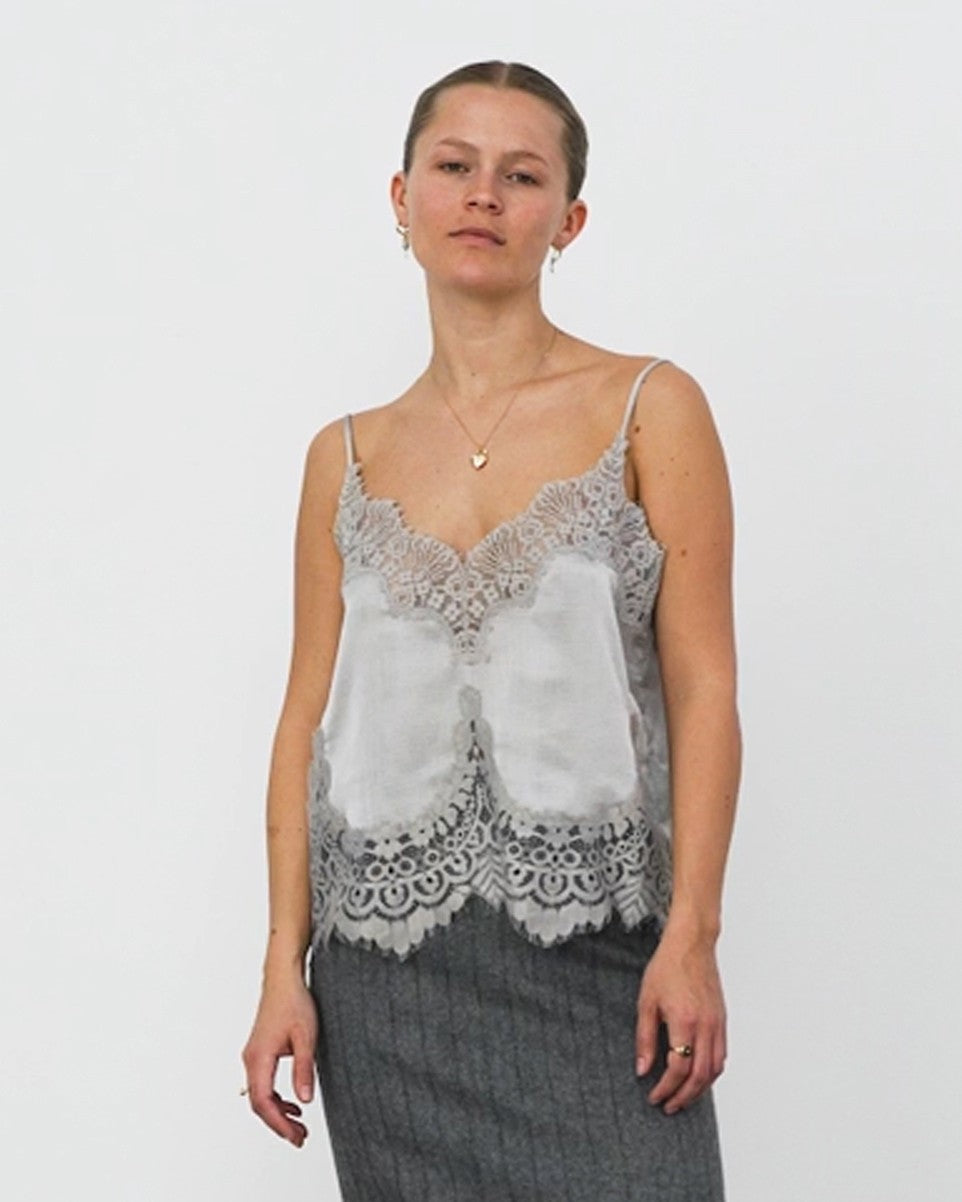 Underlayer Lace Top - Pearl Grey