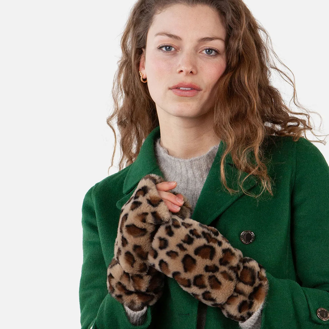 Britamu Fingerless Gloves - Print Brown