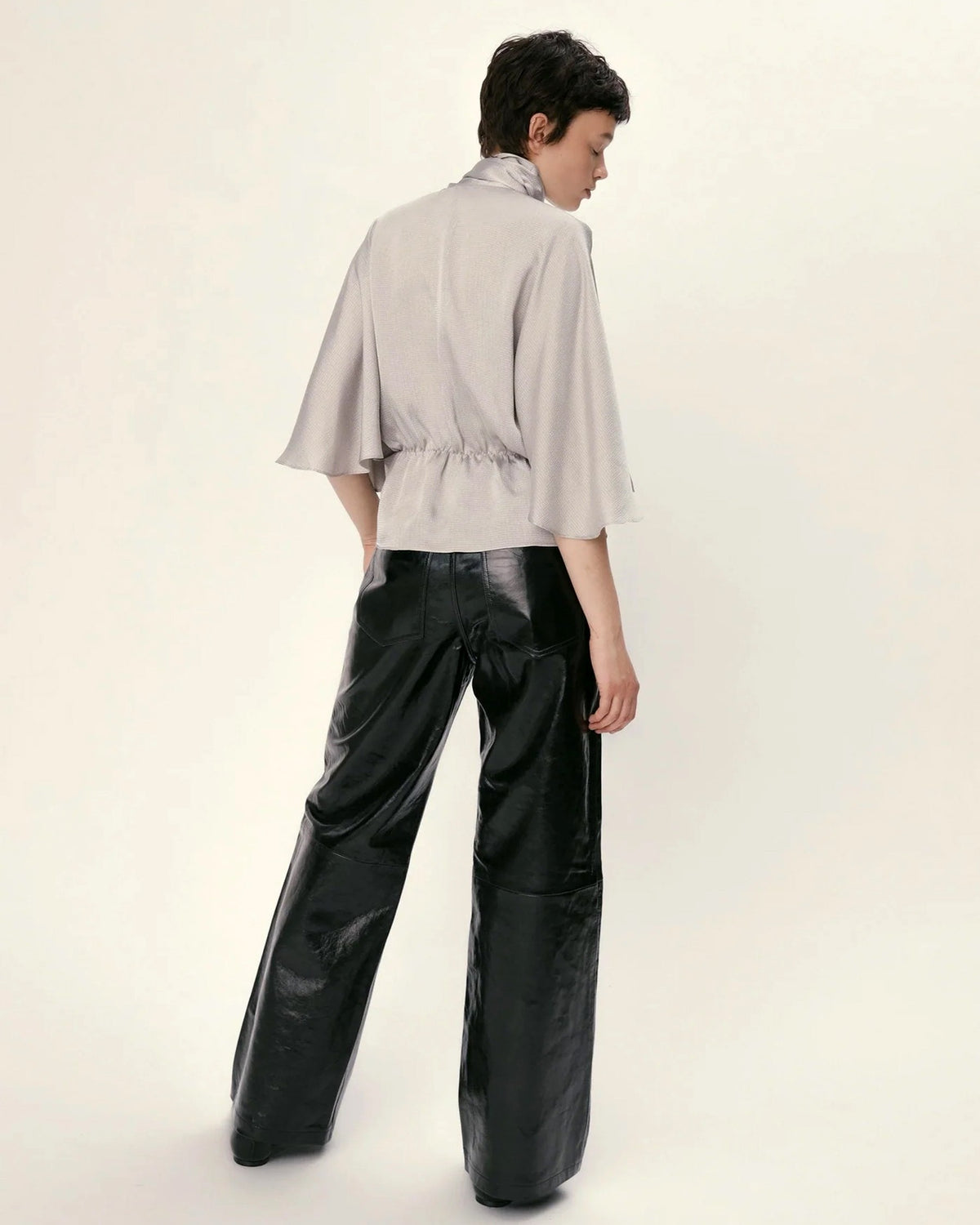 Butterfly Sleeved Blouse - Pearl Grey