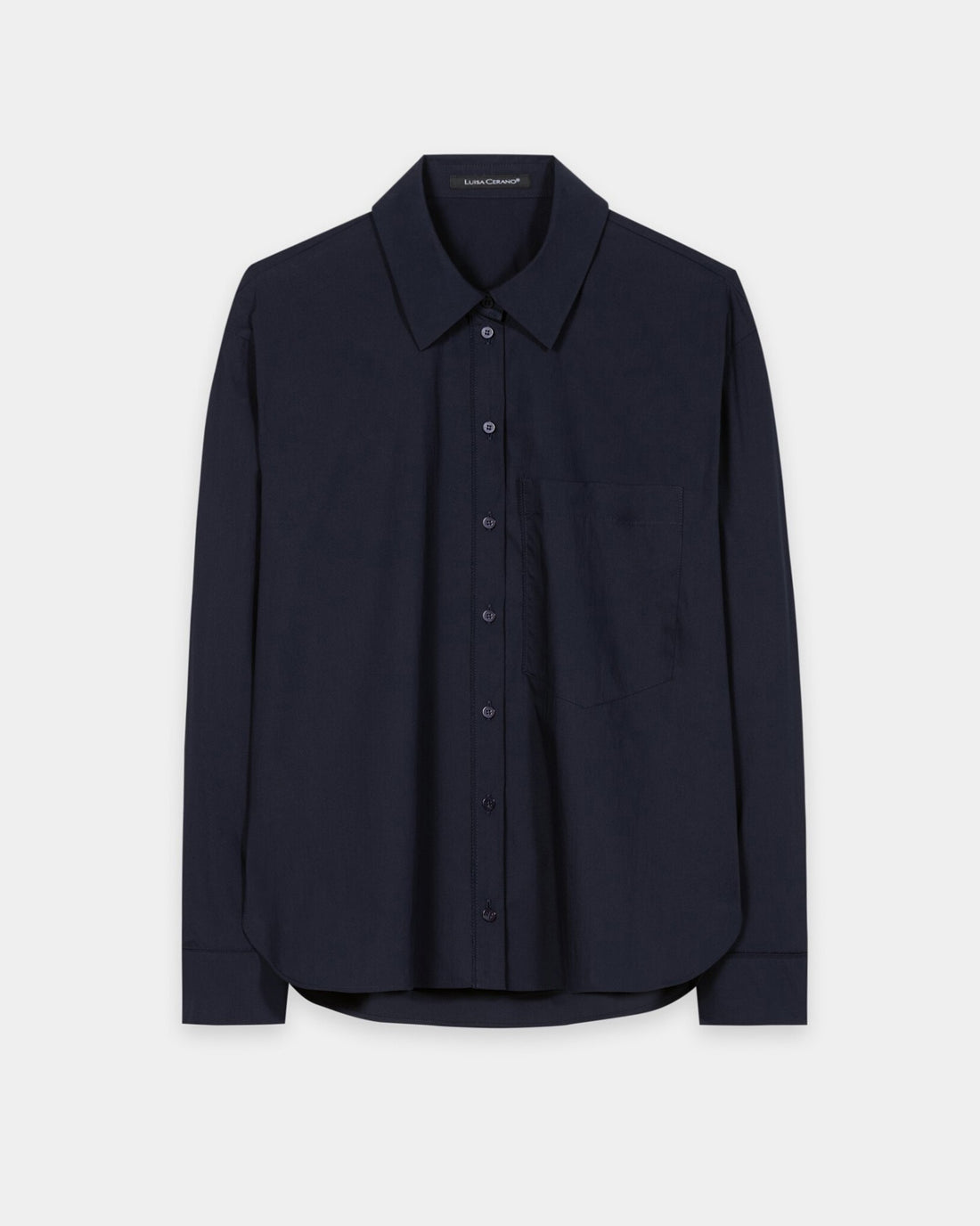 Cashmere/Silk Polo Shirt With Removable Collar - Smoky Blue