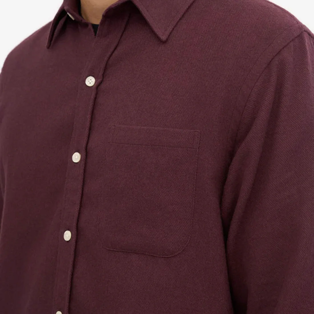 Organic Flannel Shirt - Oxblood Red