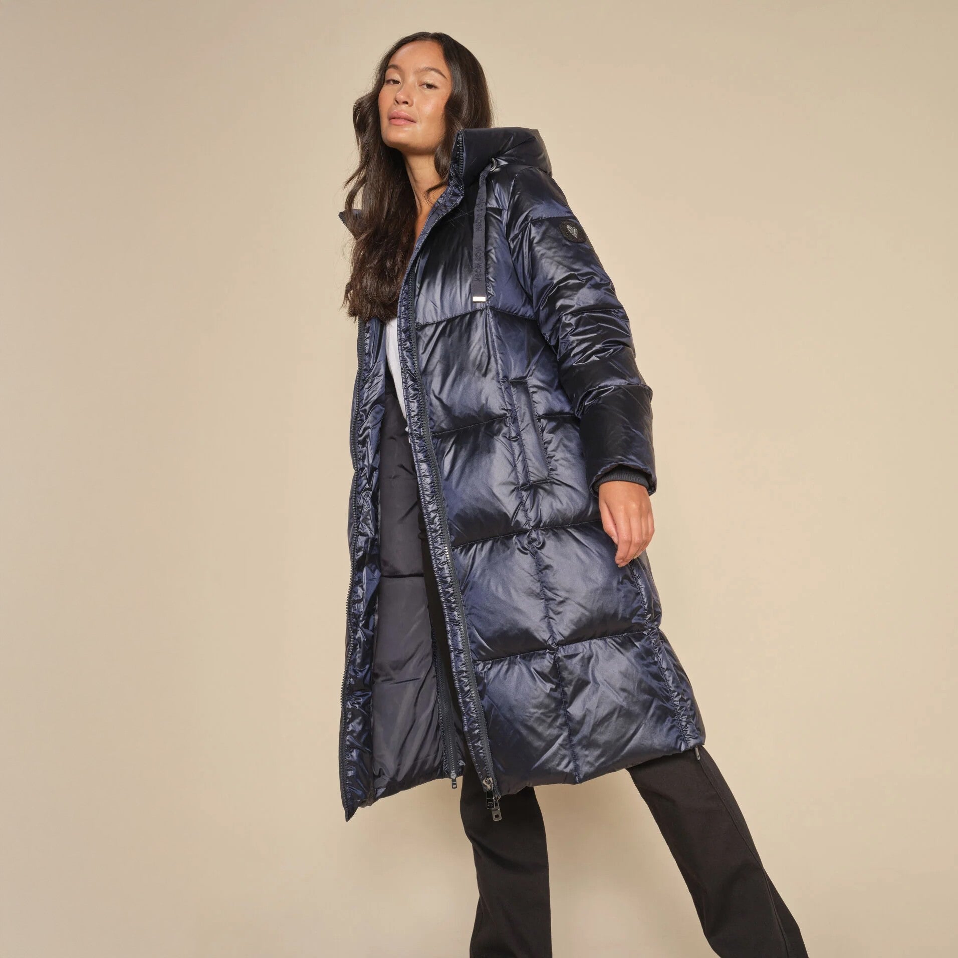 Cavells Mos Mosh Nova Metallic Down Jacket in Salute Navy - Main Image