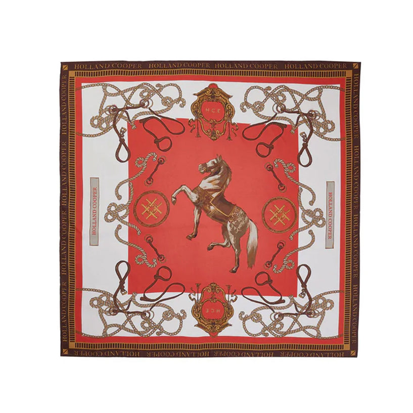 Regal Horse Silk Scarf - Sienna