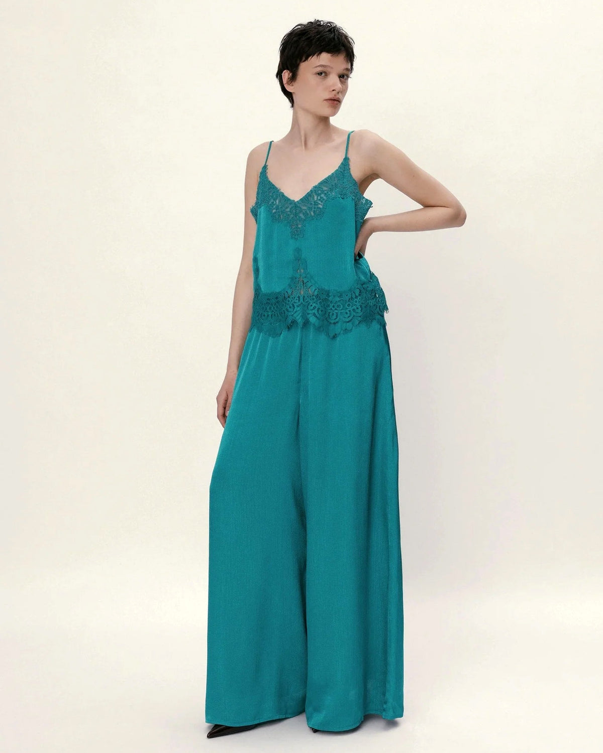 Underlayer Lace Top - Emerald
