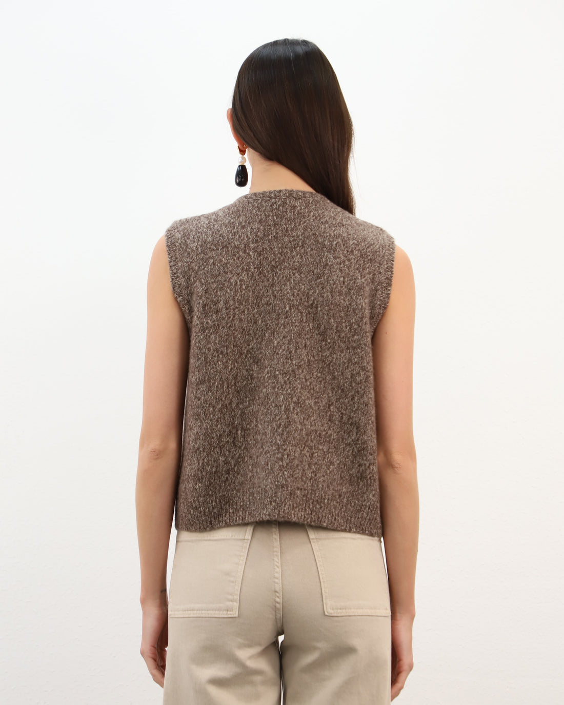 Silk Cashmere Waistcoat - Pecan