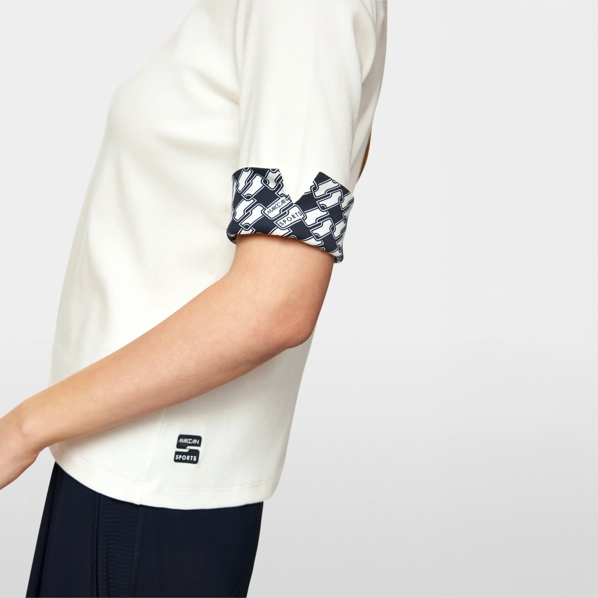 Short Sleeve Link Print Detail T-Shirt - Off White