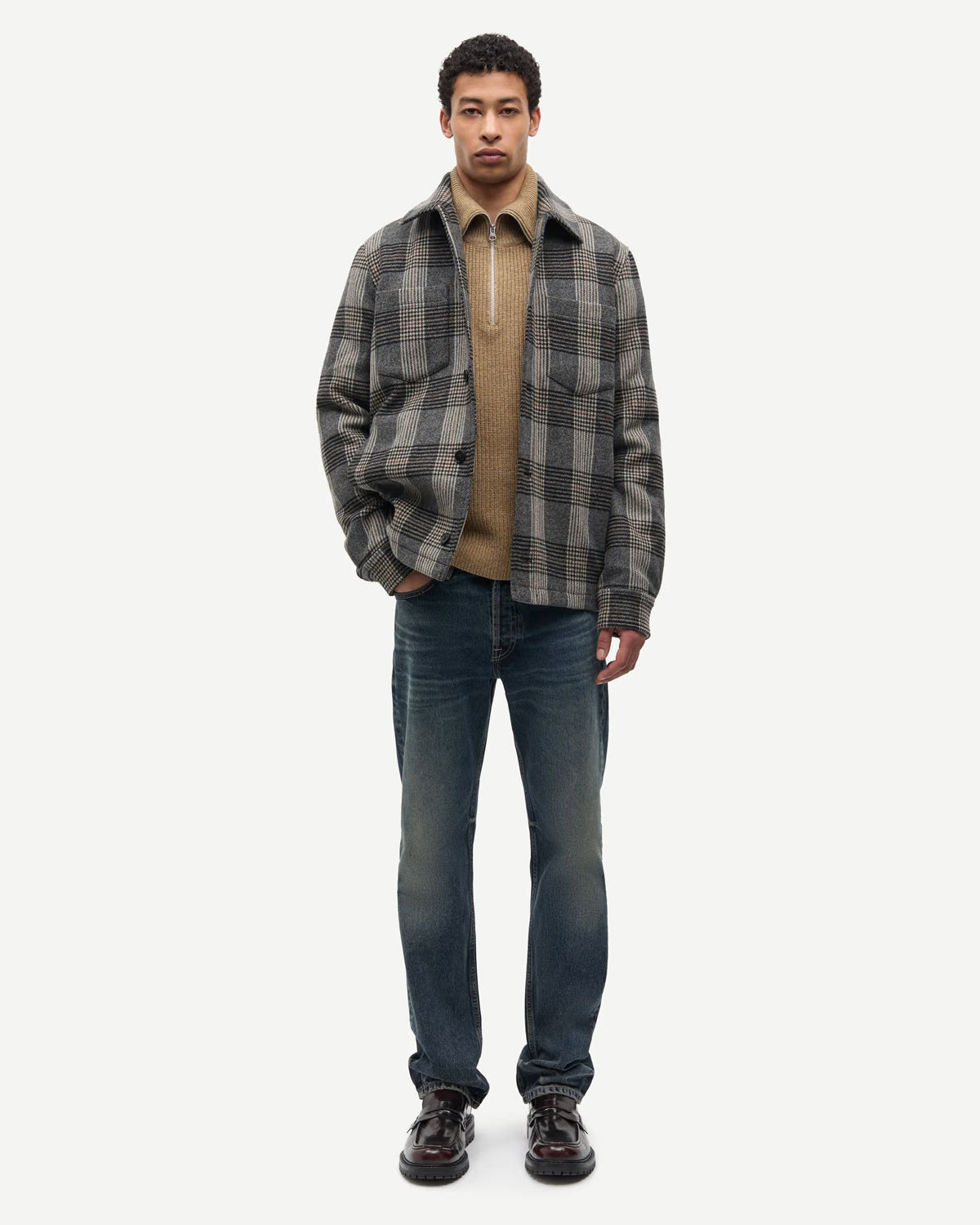 Sapally Z Shirt Jacket - Bitter Chocolate Check
