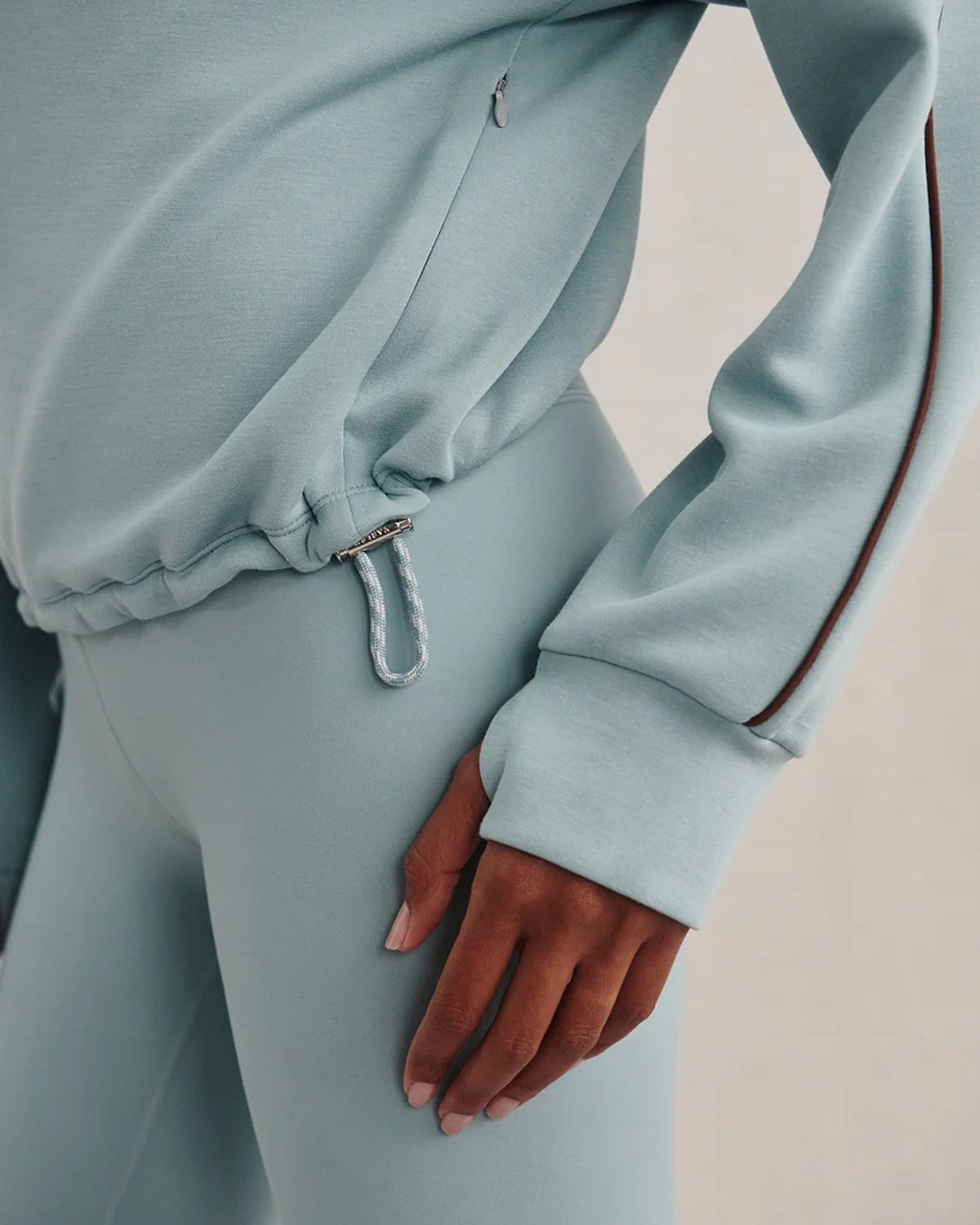Sian Piped Half Zip Sweat - Tourmaline