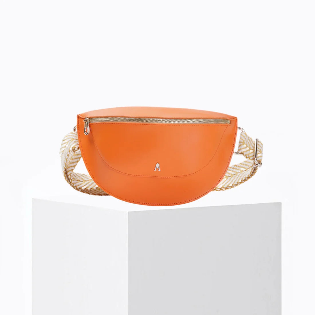 Smile Leather Bum Bag - Fanta