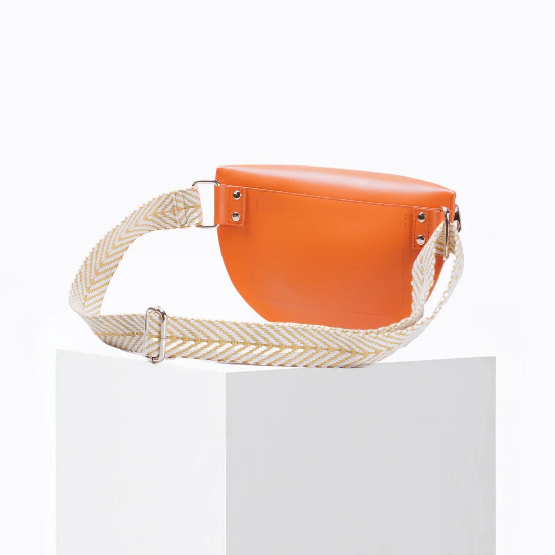 Smile Leather Bum Bag - Fanta