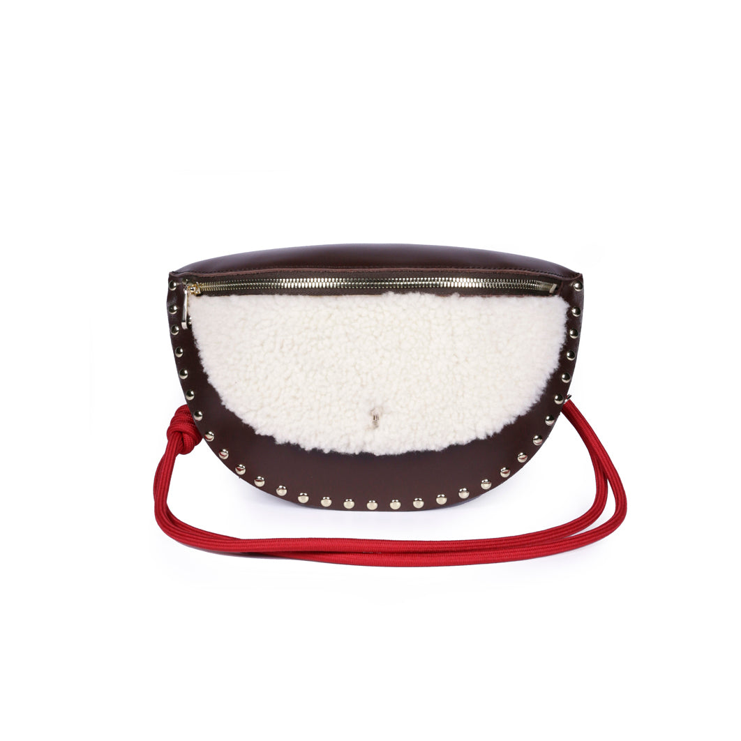 Smile Clou Calf Leather Bag - Laine Choco