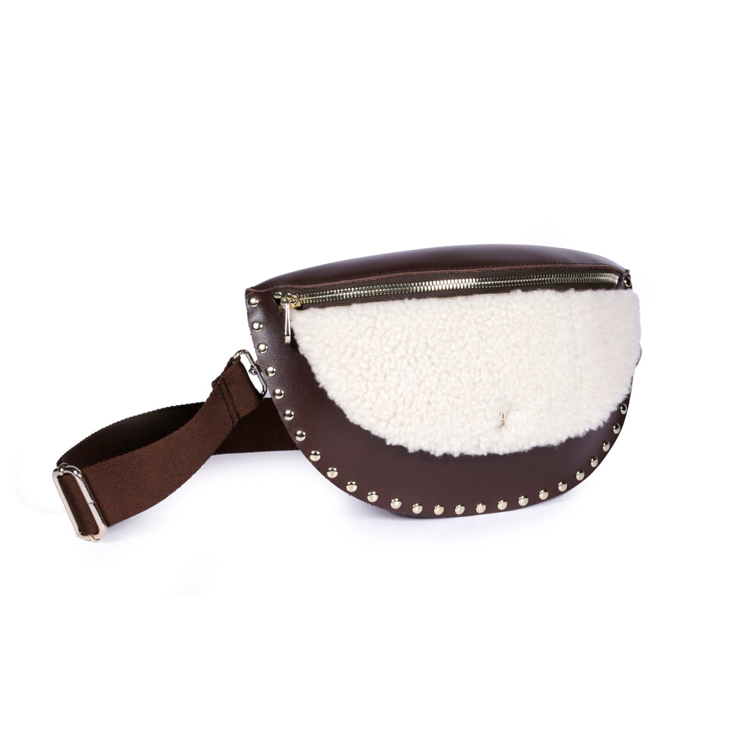 Smile Clou Calf Leather Bag - Laine Choco