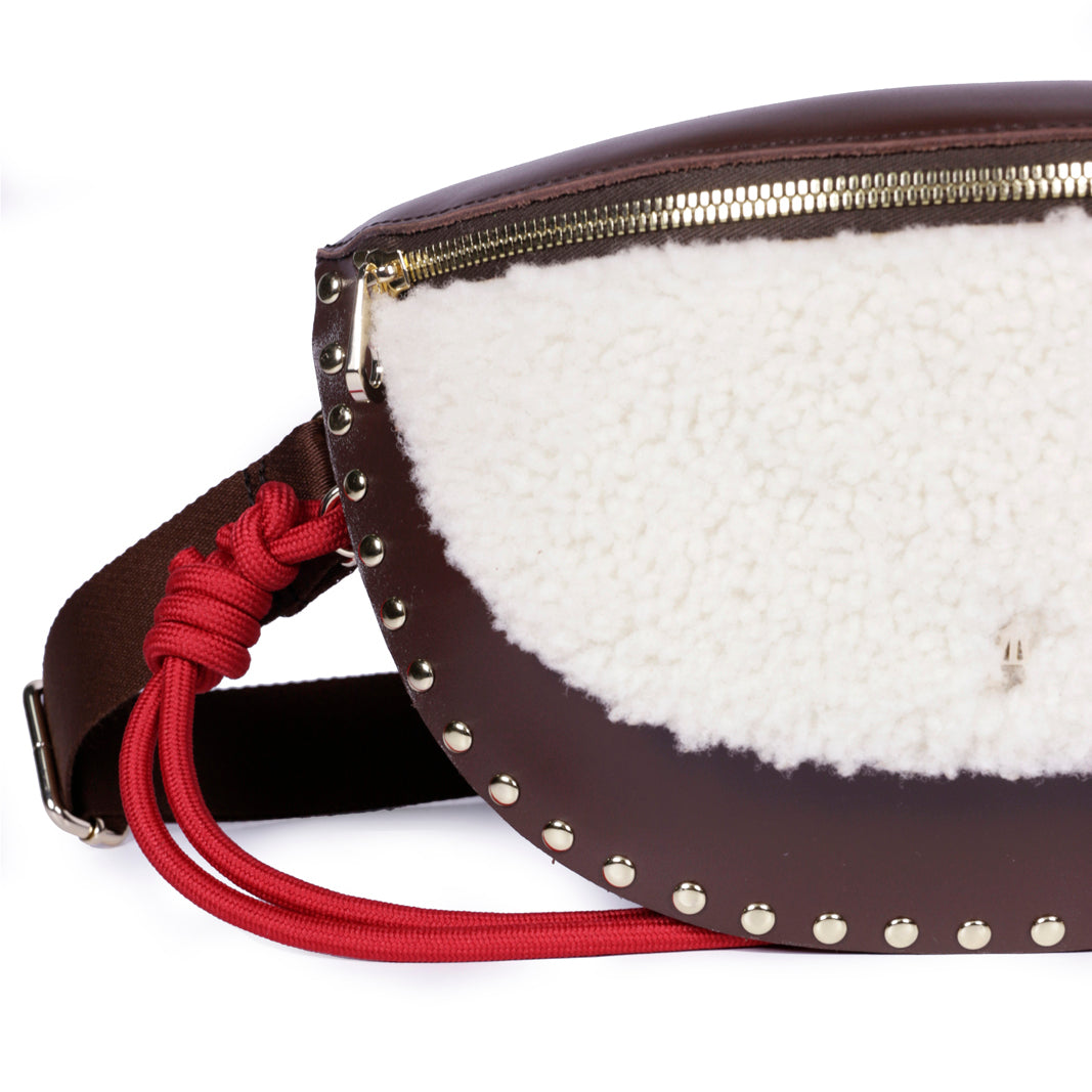 Smile Clou Calf Leather Bag - Laine Choco