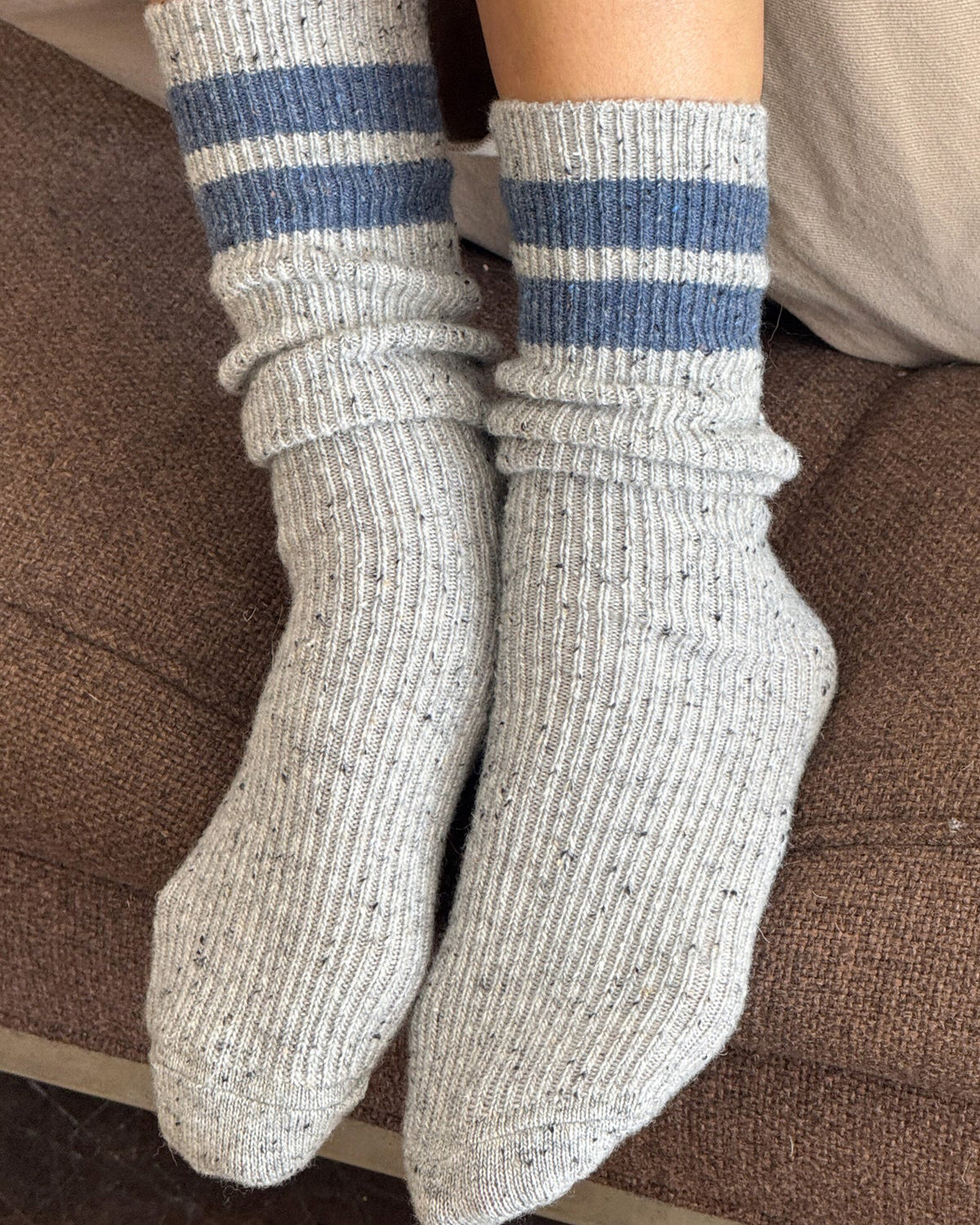 Snow Varsity Sock - Grey Blue