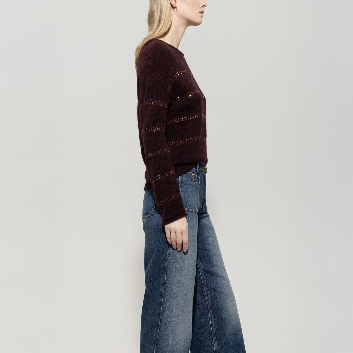 Stripe Jumper - Burgundy