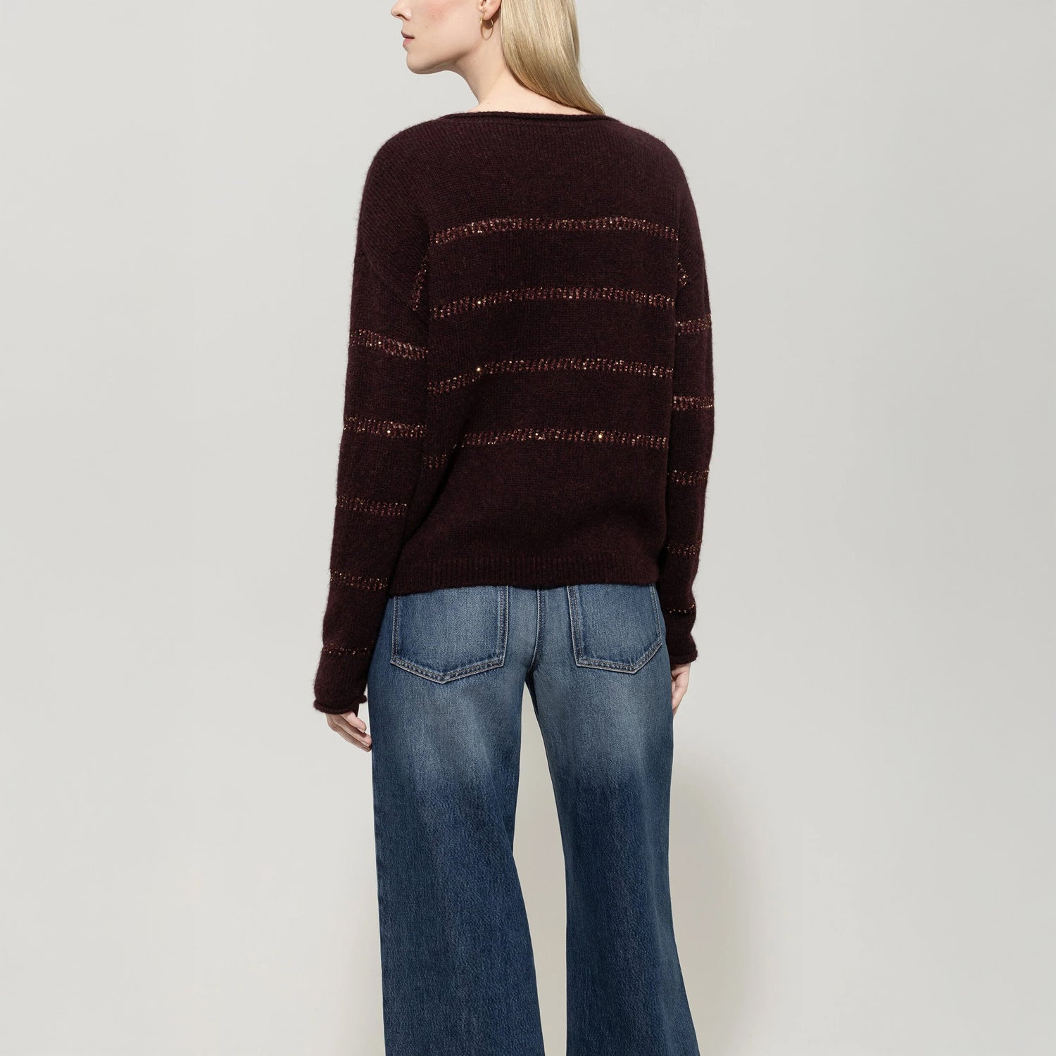 Stripe Jumper - Burgundy