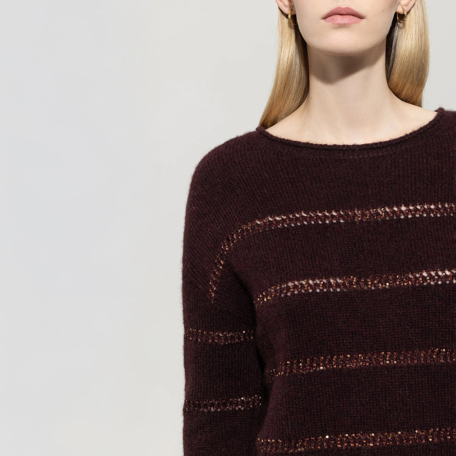 Stripe Jumper - Burgundy