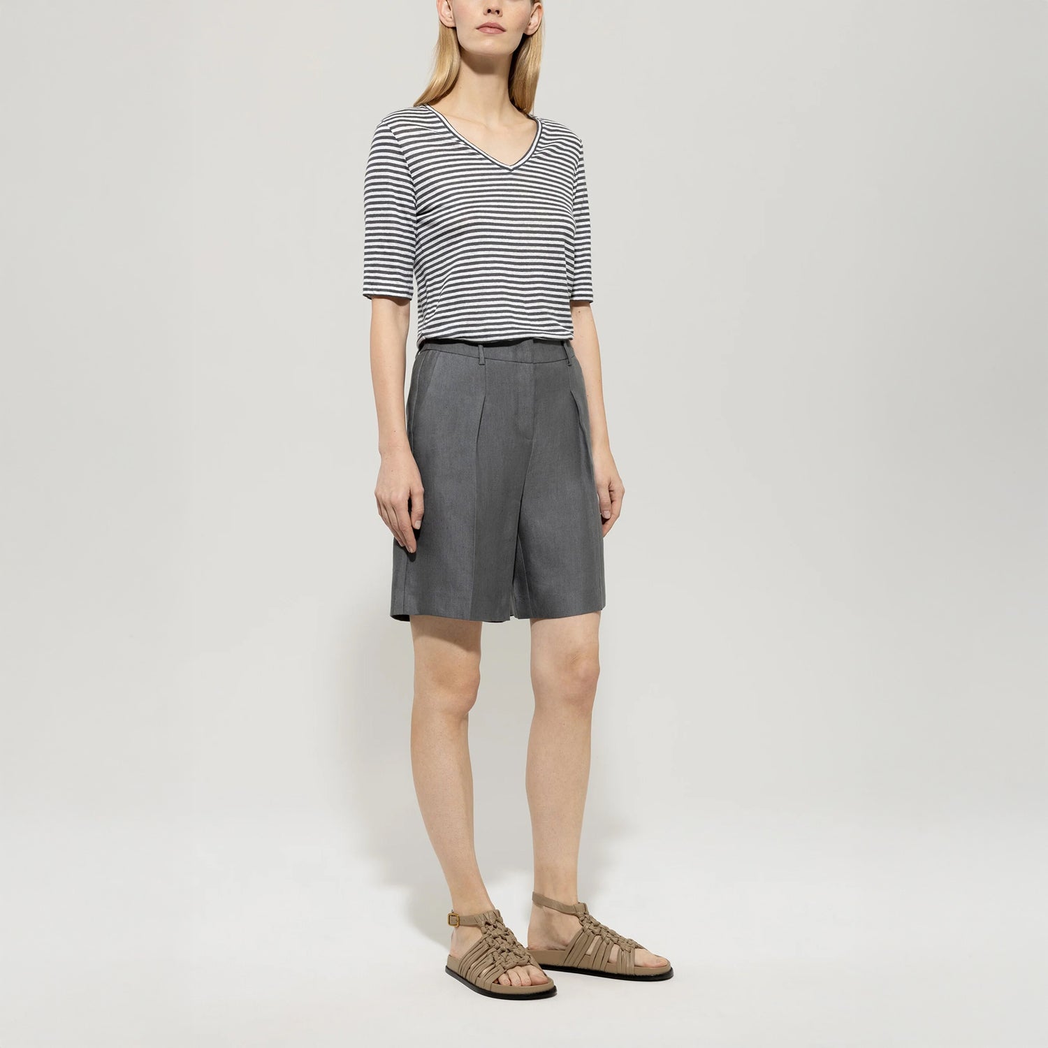 Stripe T-Shirt - Cool Grey Melange