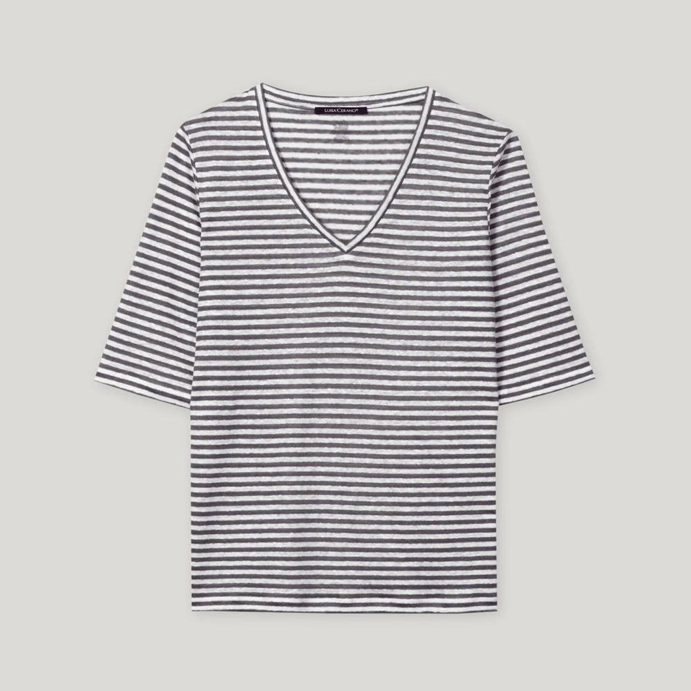 Stripe T-Shirt - Cool Grey Melange