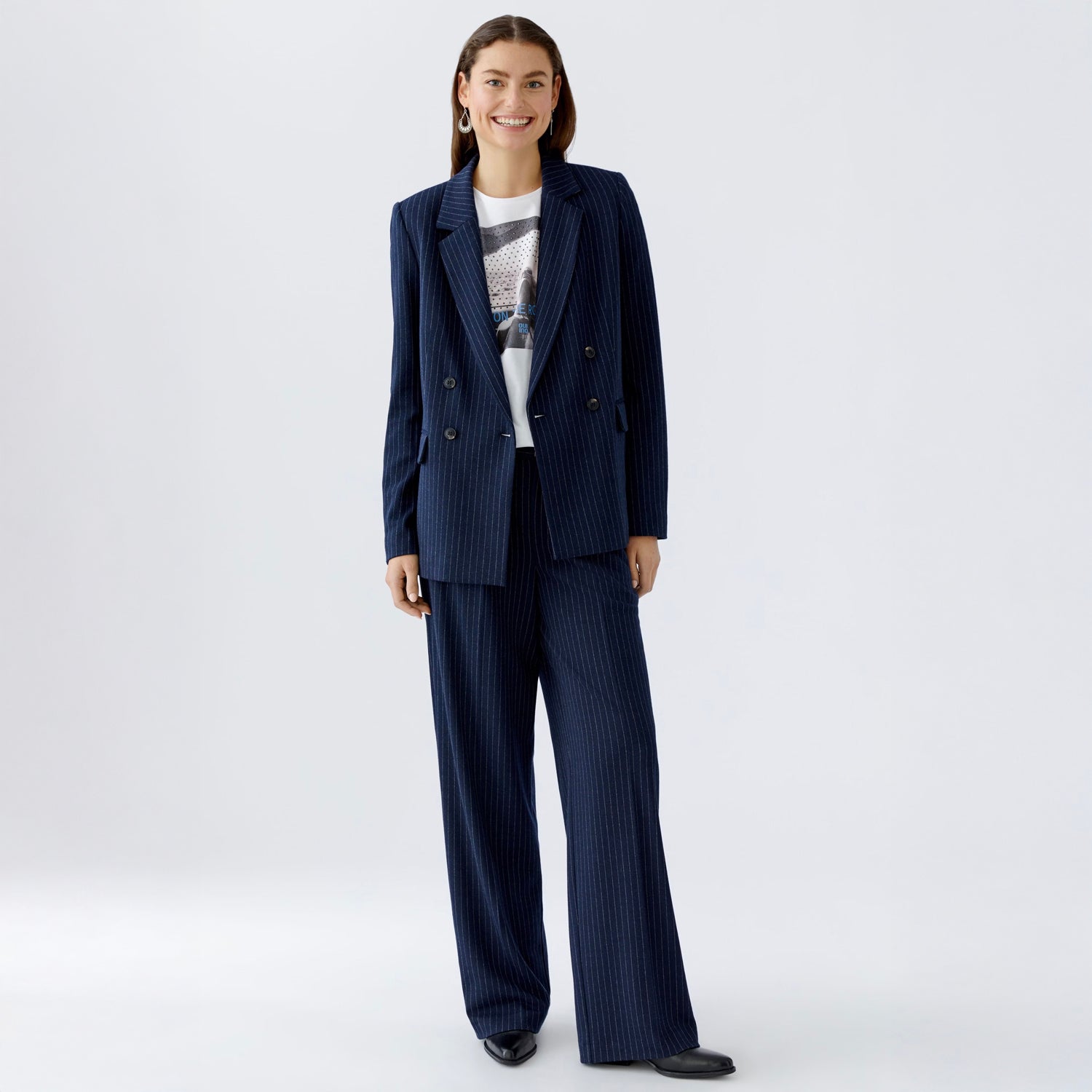 Stripe Trouser - Navy Camel