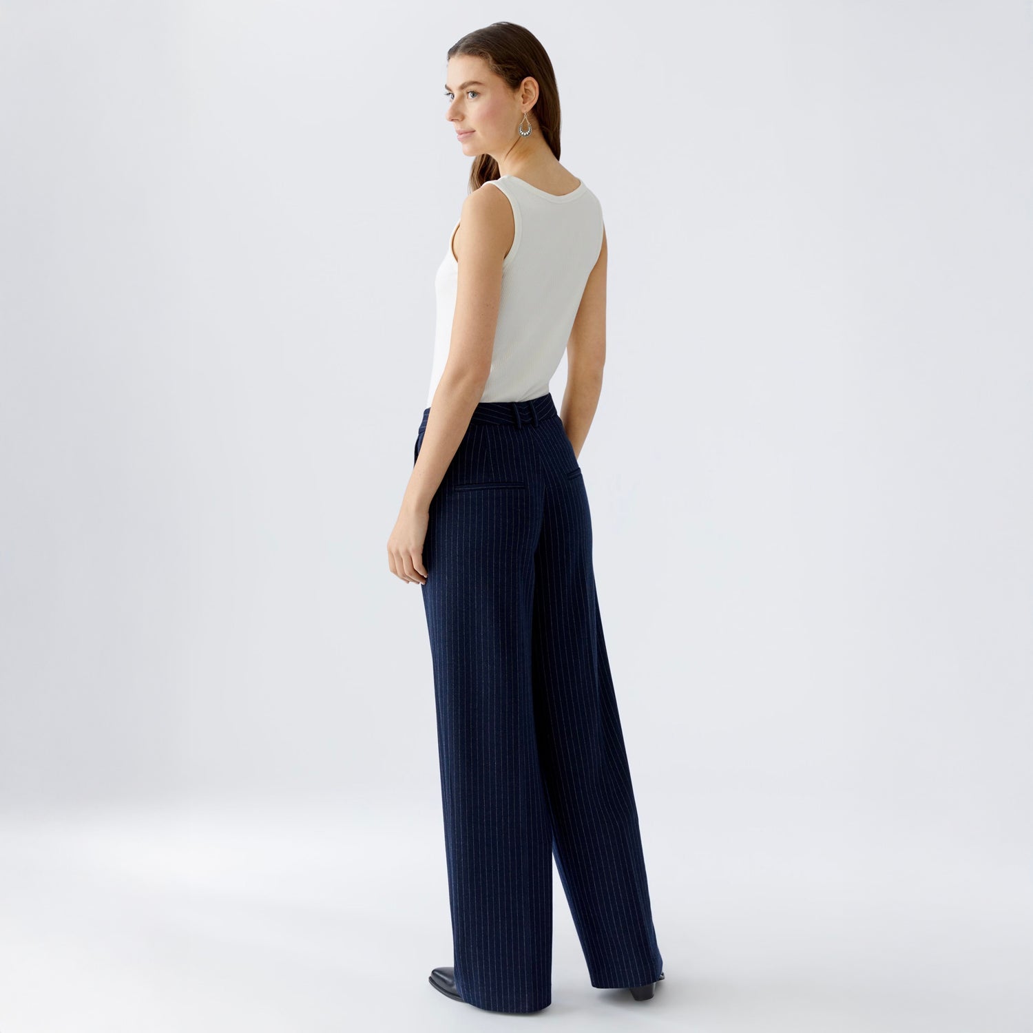 Stripe Trouser - Navy Camel