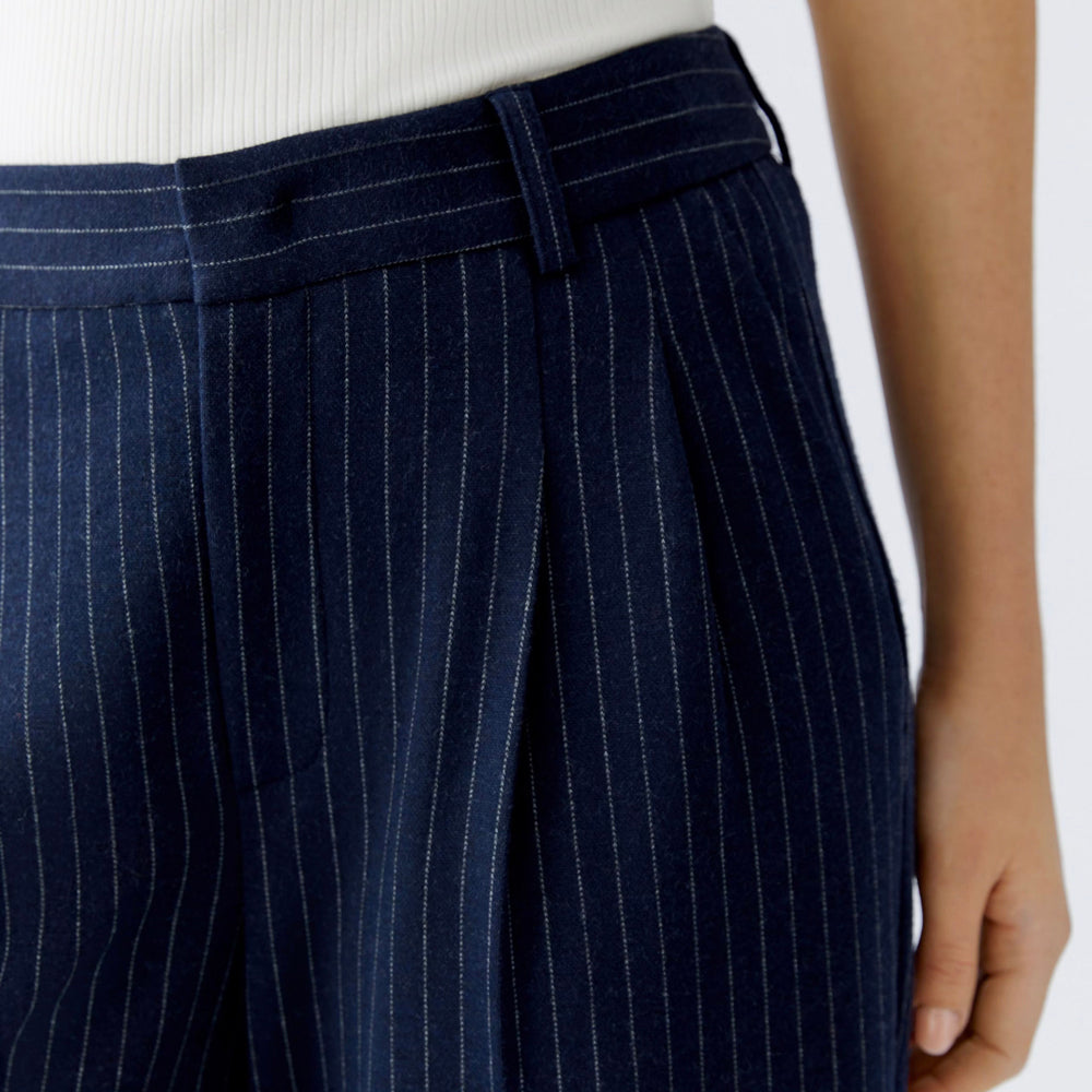 Stripe Trouser - Navy Camel
