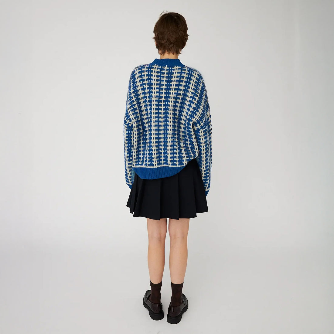 Striped Cardigan In Wool Mix - Blue Stripes