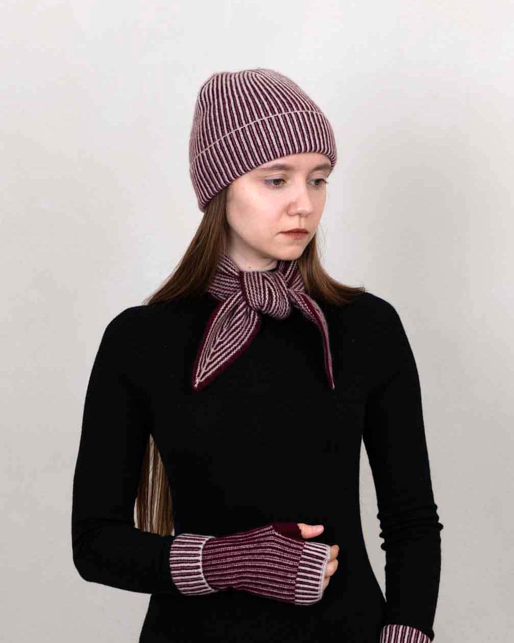 Striped Neck Tie - Wine