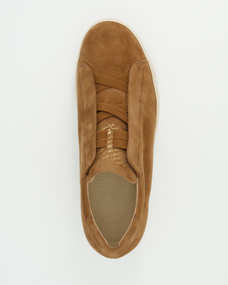 Suede Pull On Trainers - Brown