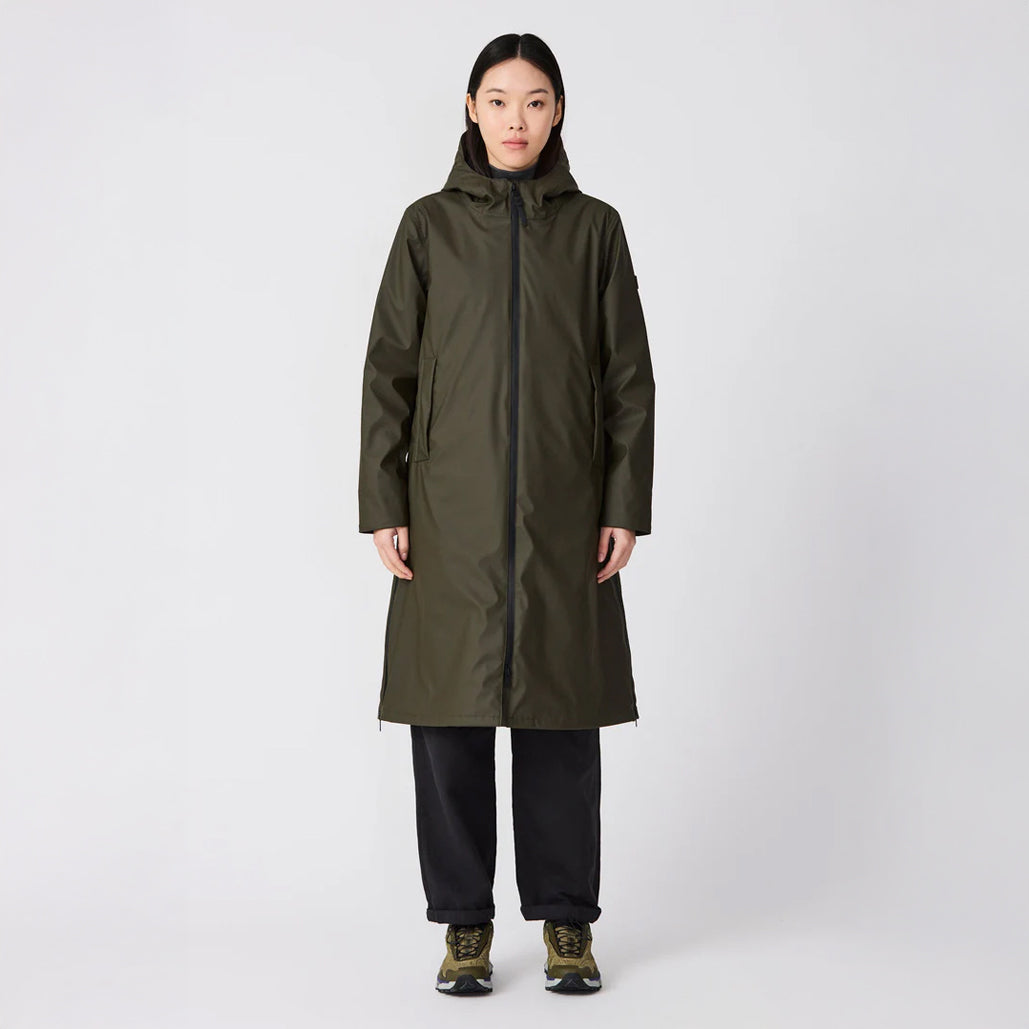 Tormenta Long Rain Coat - Khaki